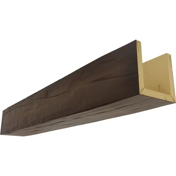 3-Sided (U-beam) Riverwood Endurathane Faux Wood Ceiling Beam, NaturaL Mahogany, 4